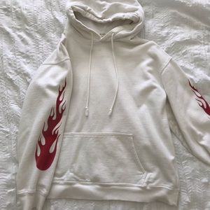 Brandy Melville white flame hoodie🔥